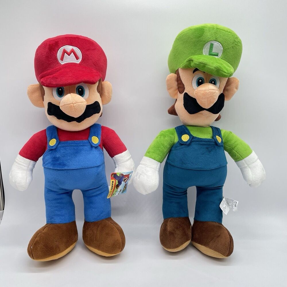 Nintendo Super Mario Mario & Luigi Plush 20” JAKKS Pacific 2021 Set of 2